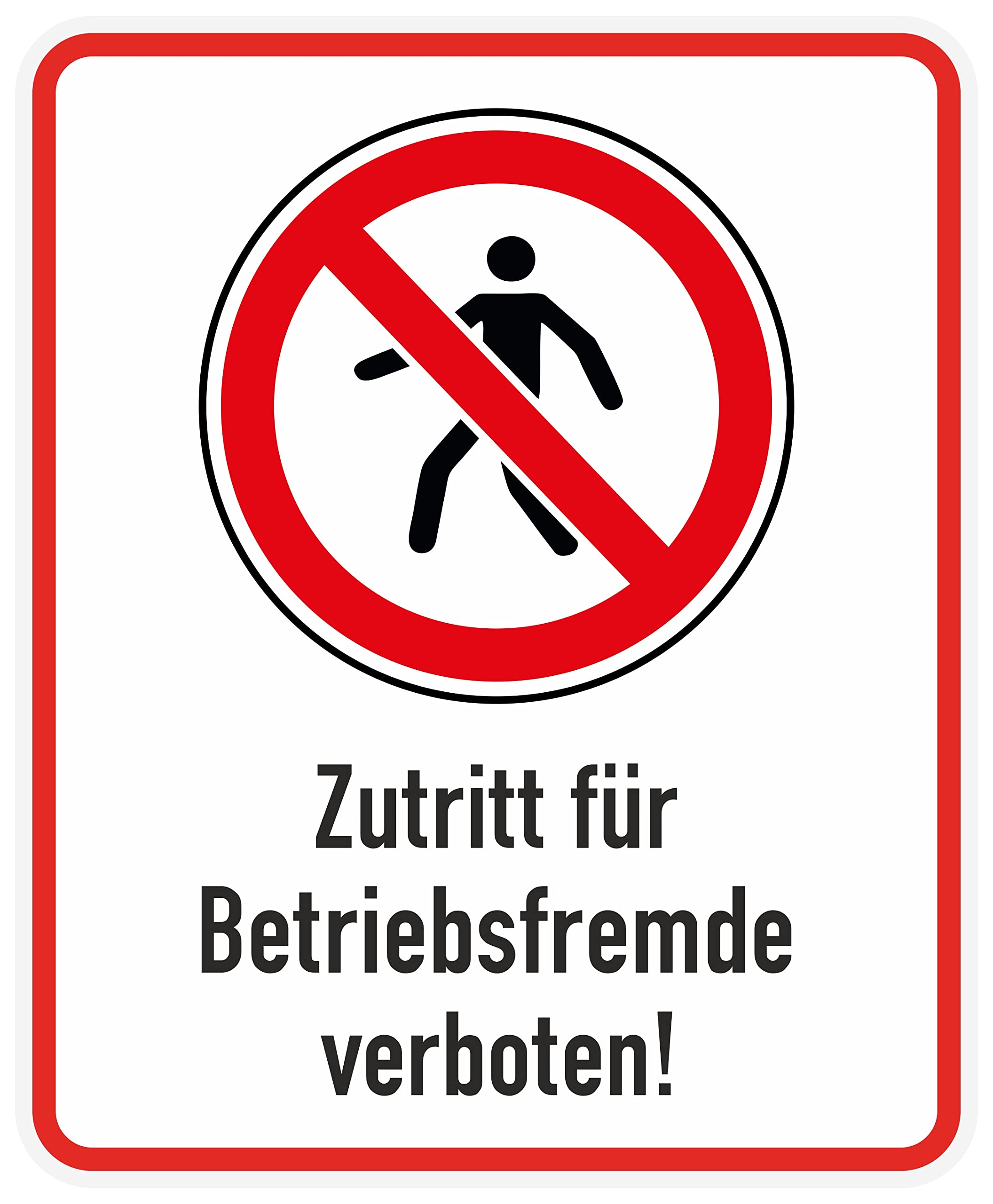 Daged MT-31 "Zutritt für Betriebsstrangde verboten" (German Language) Sticker 10 x 14 cm Mandatory Sign Safety Sign