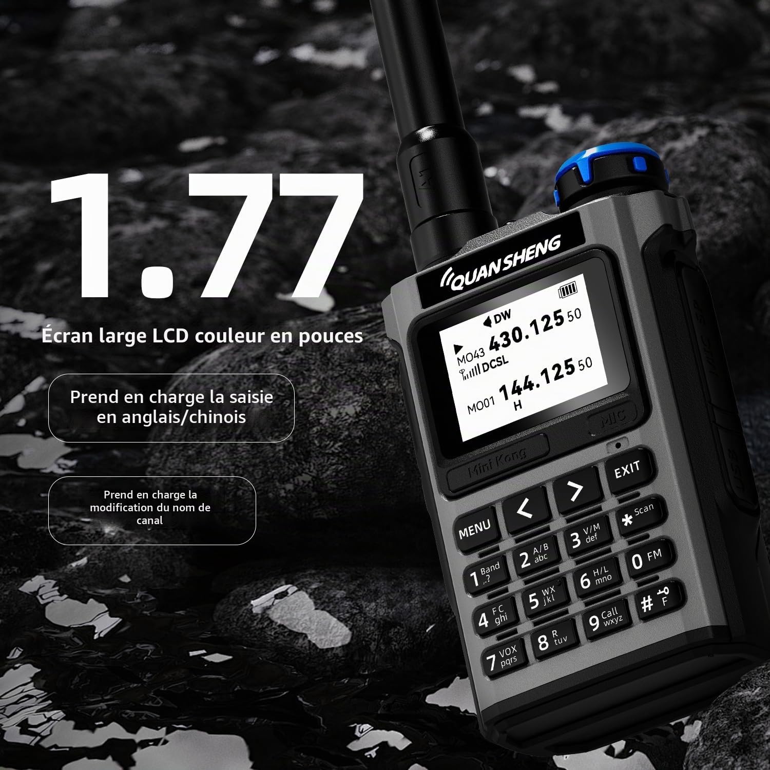 QUANSHENG UV-K1 Walkie Talkie Handheld Ham Radio, Air Band Receive 50-600MHz, Wireless Copy, One Key Frequency Match, Type-C Charging, NOAA Weather, 200 Channels, VOX, Portable Two Way Radio