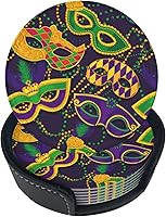 Vista 26 de 6 posavasos de cuero con temática de fútbol americano para bebidas con soporte, juegos de posavasos para mesa de bebidas, para sala de estar