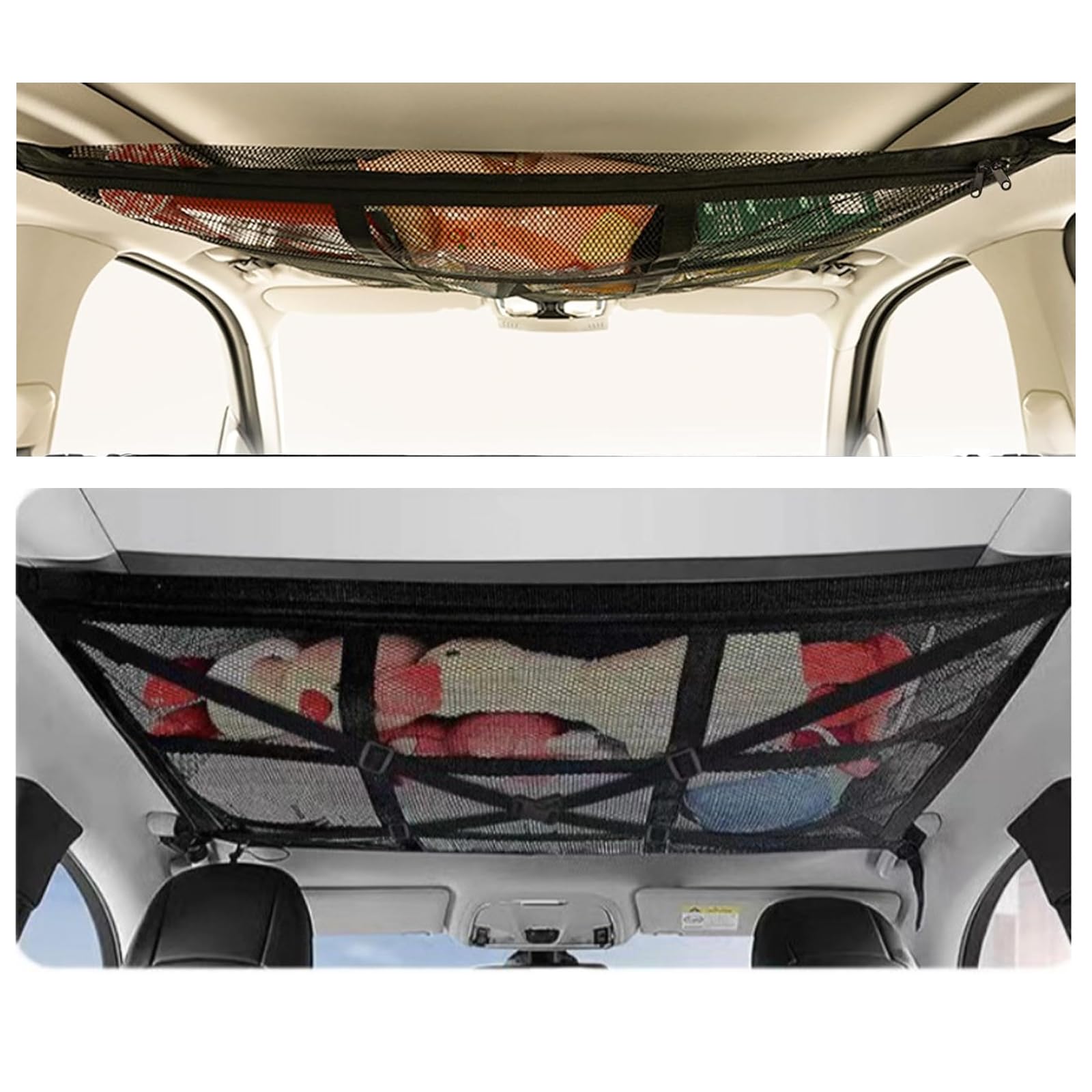 Filet De Rangement pour Toit de Voiture, Réseau De Stockage De Voiture, Filet De Rangement pour Toit De Voiture, Filet De Rangement De Toit Adapté à Différents Modèles De Voitures （78×53cm）