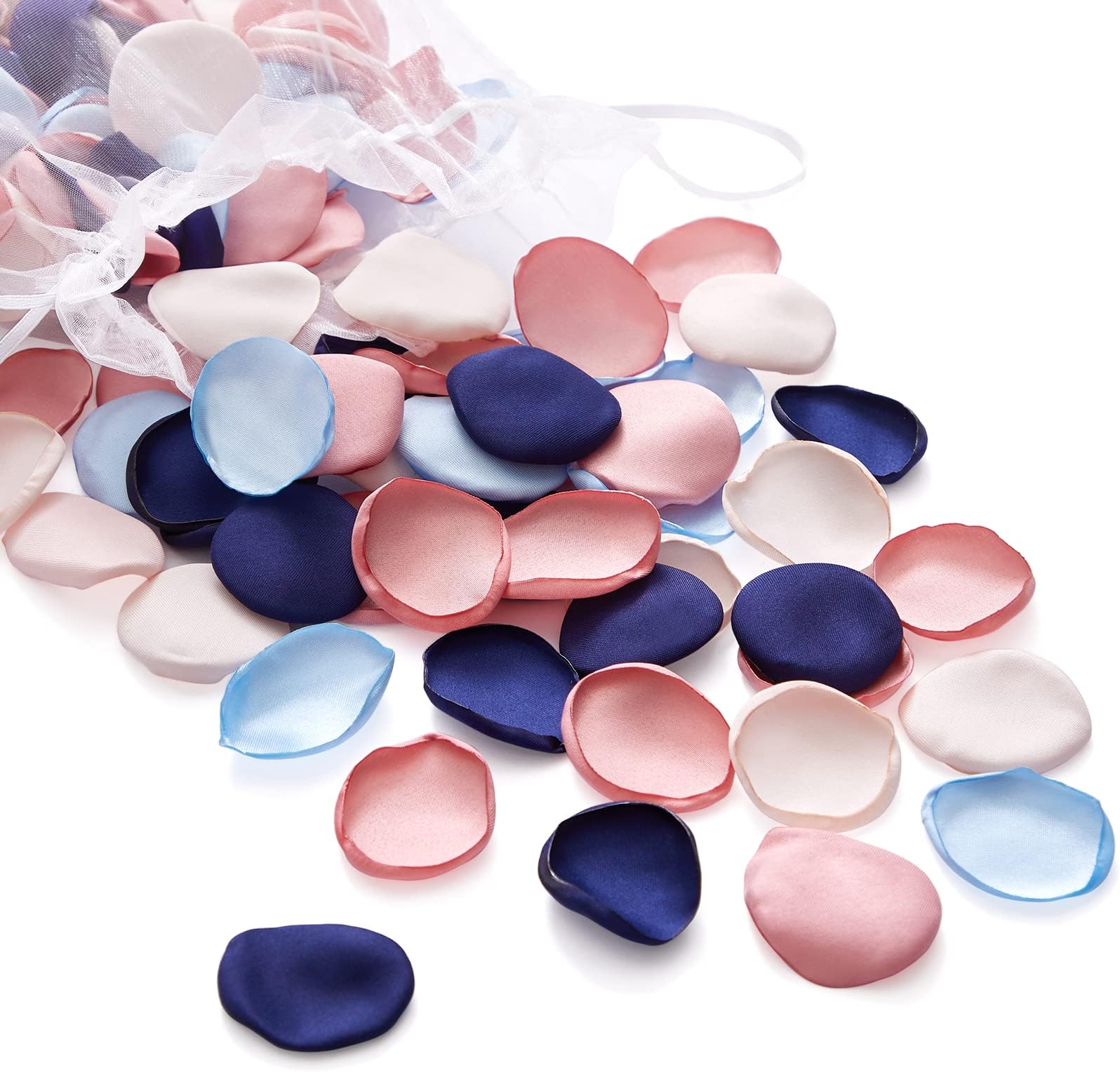 Serwalin 300pcs Rose Petals Flower Petals Pink Navy Blue Rose Petals for Wedding Silk Rose Petals for Flower Girl Basket Bridal Shower