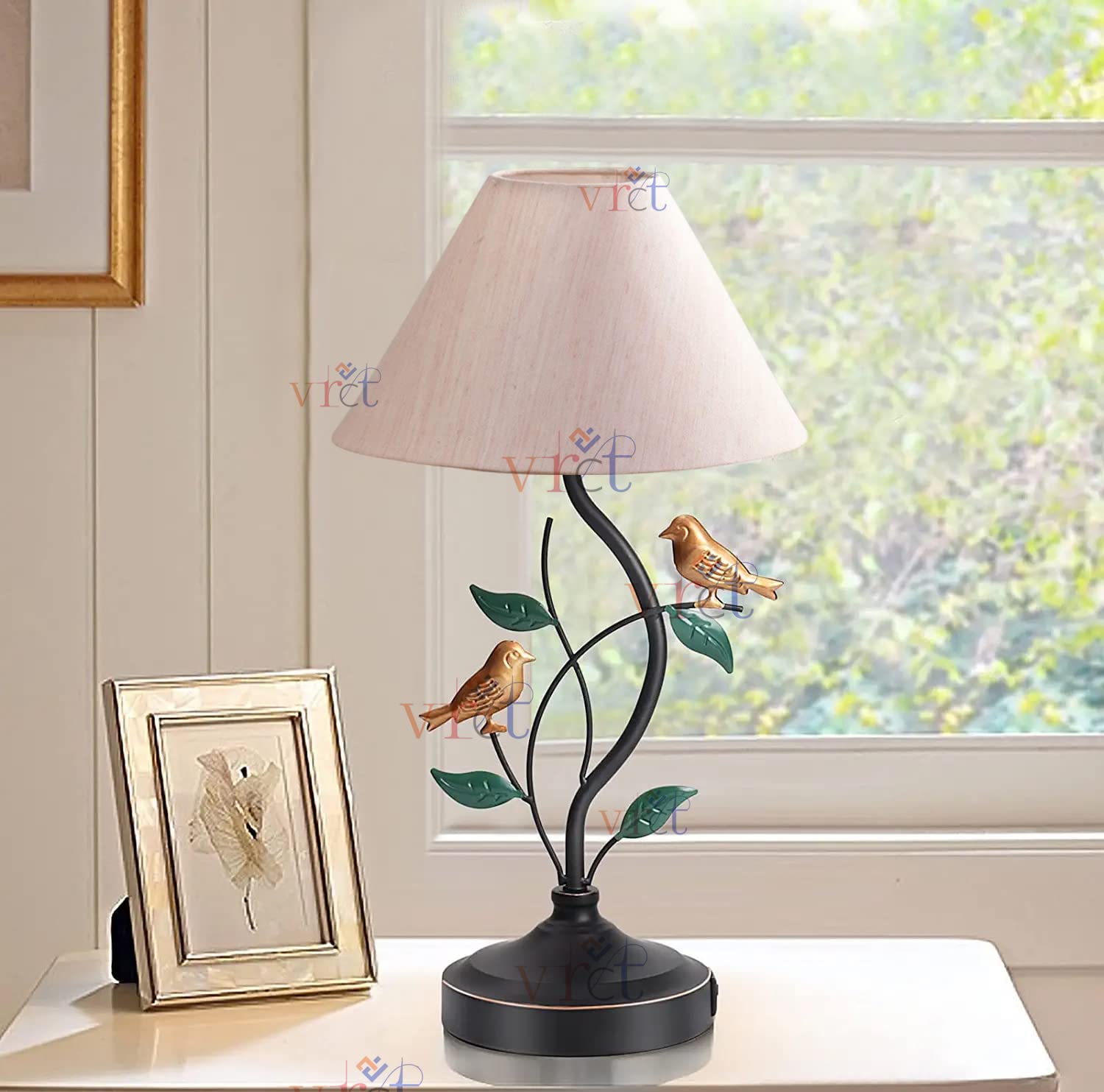 VRCT Table Lamp, Nightstand, Bedside Table Lamp, Retro Table Lamp for Bedroom Nightstand Living Room Bulb Not Included-image-39