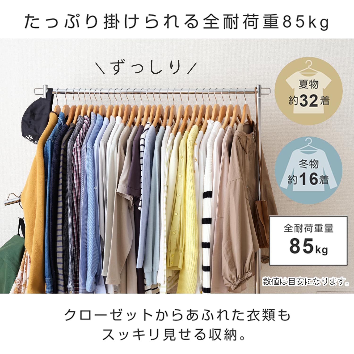 3点セット ドウシシャ ハンガーラック 業務用 シルバー 幅100cm ルミナス ドウシシャ ルミナス ハンガーラック 業務用 NHPS-100CR