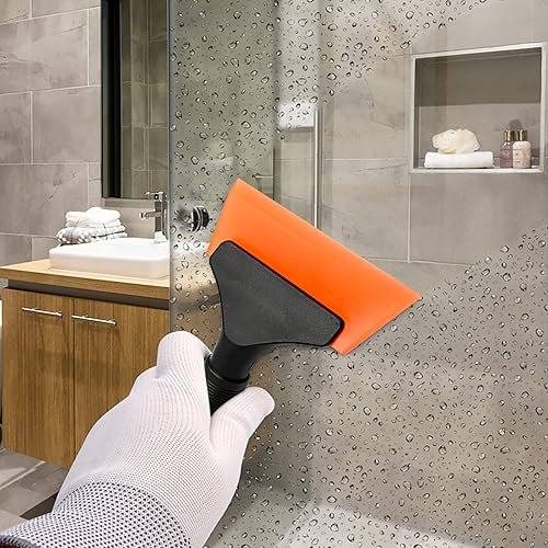 Miniatura 9 de EHDIS Escobilla pequeña de goma de 5 pulgadas para automóvil, vidrio, espejo, ducha, automóvil, ventanas, azul (negro puro)