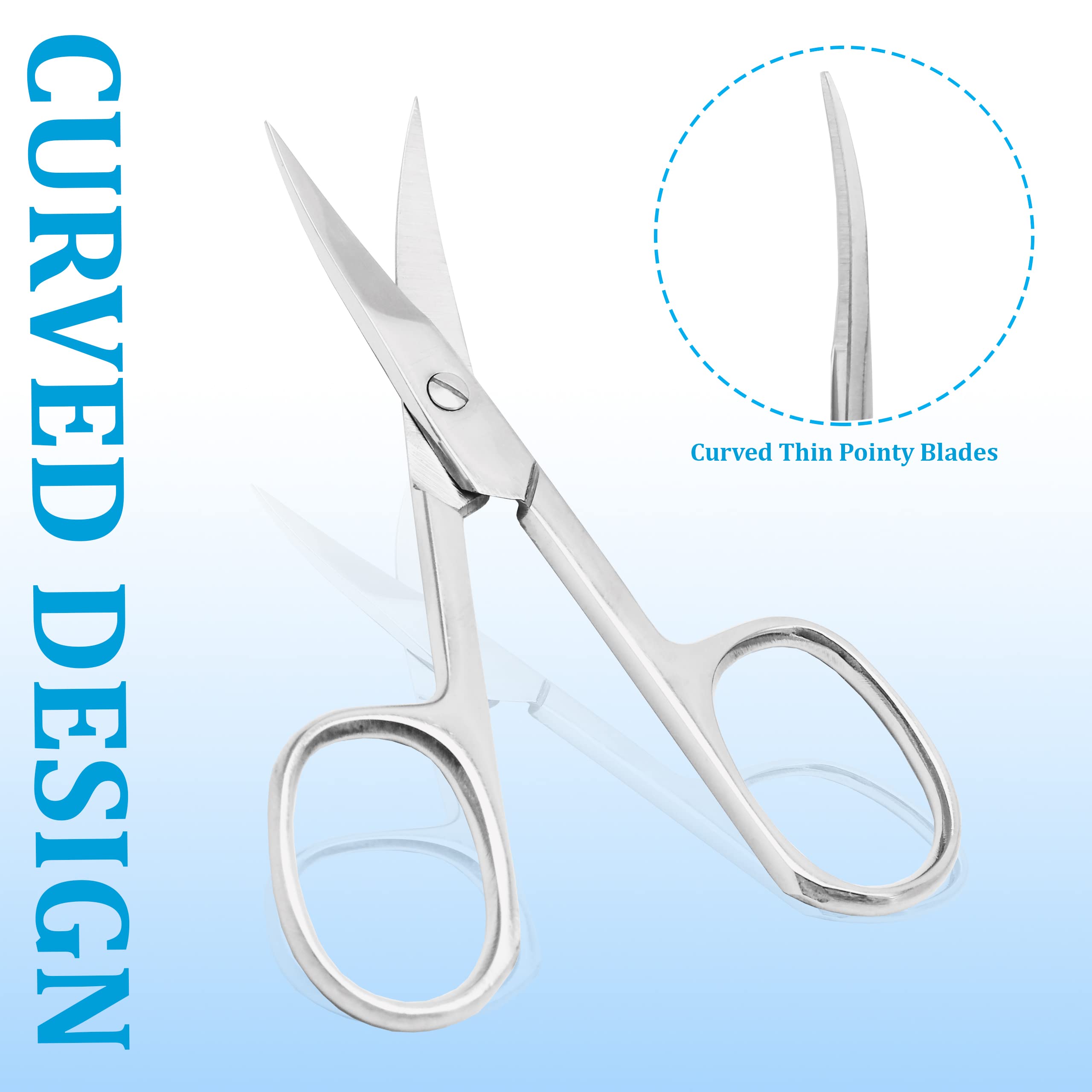 ME MAXEQUIP Forbicine per unghie per cuticole Lama curva Forbici professionali per bellezza in acciaio inossidabile, per manicure pedicure, sopracciglia, naso, taglio capelli Bellezza Donna Uomo