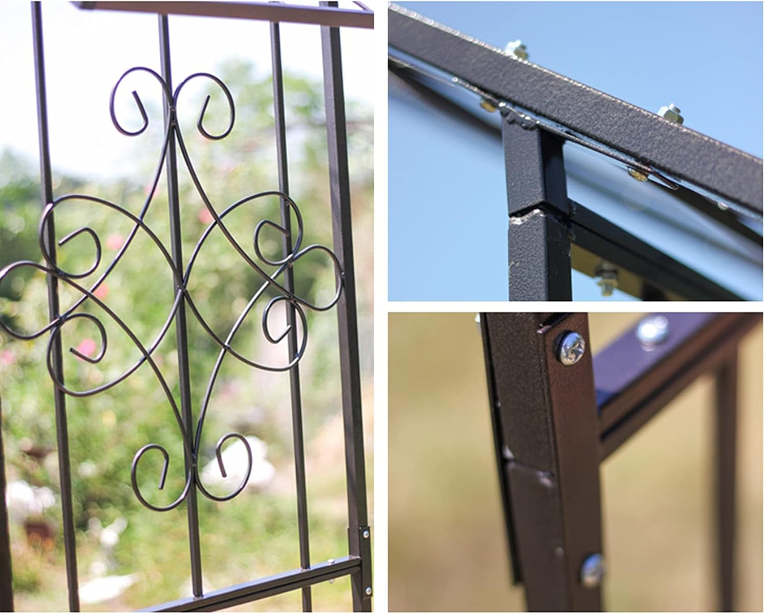 Garden Arch, Decorative Pergola Arbor for Various Climbing Plants, Metal Wedding Garden Bridal Arch Party Decoration 7.9Ft