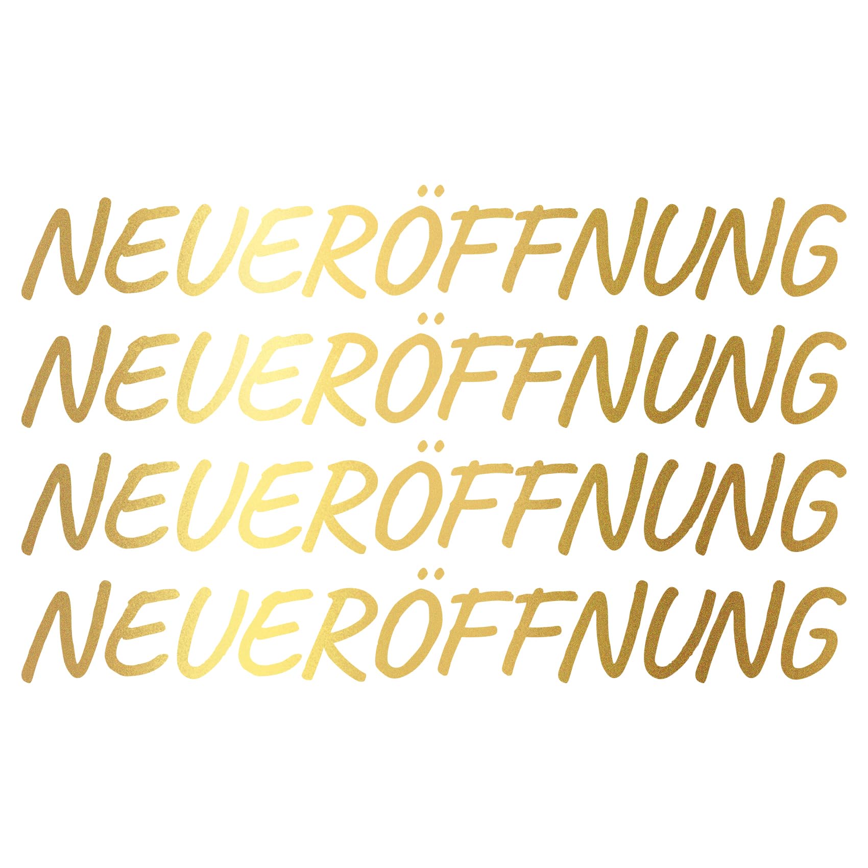 Finest Folia Fensterschilder Neueröffnung – 4er Set (Gold Metallic)