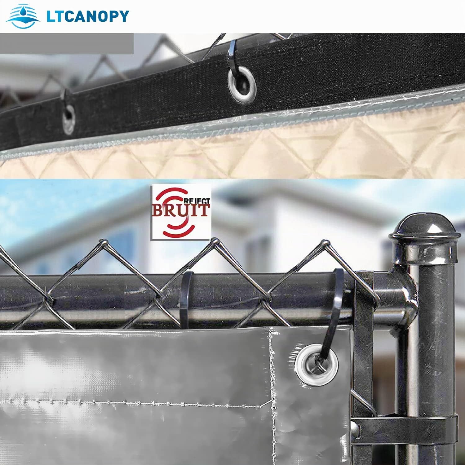 Isol Phoniqu Sound Barrier Parois d'isolation acoustique Écran insonorisé pour réduire le bruit sur les chantiers de construction usines terrains de sport 200x100cm (gris)