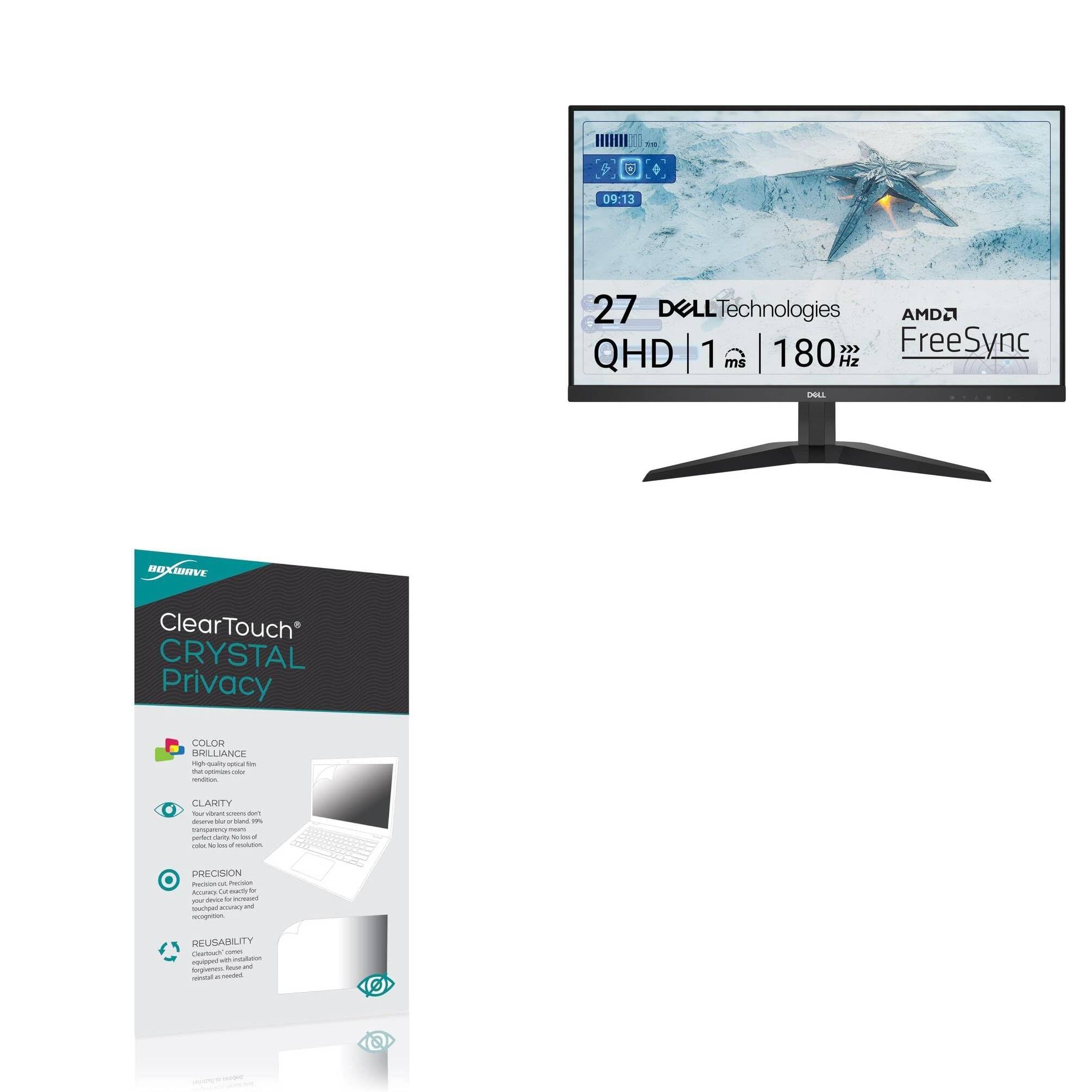 BoxWave Screen Protector Compatible with Dell G2725D Gaming Monitor (27 in) - ClearTouch Crystal Privacy (2-Pack), Privacy Screen Protector Flexible Film Clear