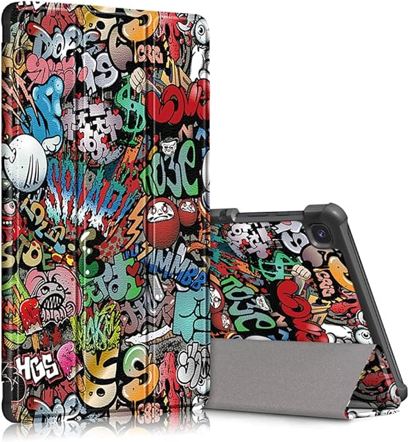 TOPCASE Case Compatible With Samsung Galaxy Tab A7 Lite 8.7" 2021 SM-T220/SM-T225 Tablet Cover-Ultra Slim Lightweight Stand Magnetic Shell,Graffiti