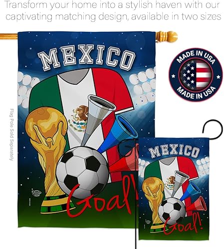 Miniatura 4 de HS192101-BO-02 - Bandera de la Copa del Mundo de México (28" x 40" con mástil de bandera), multicolor