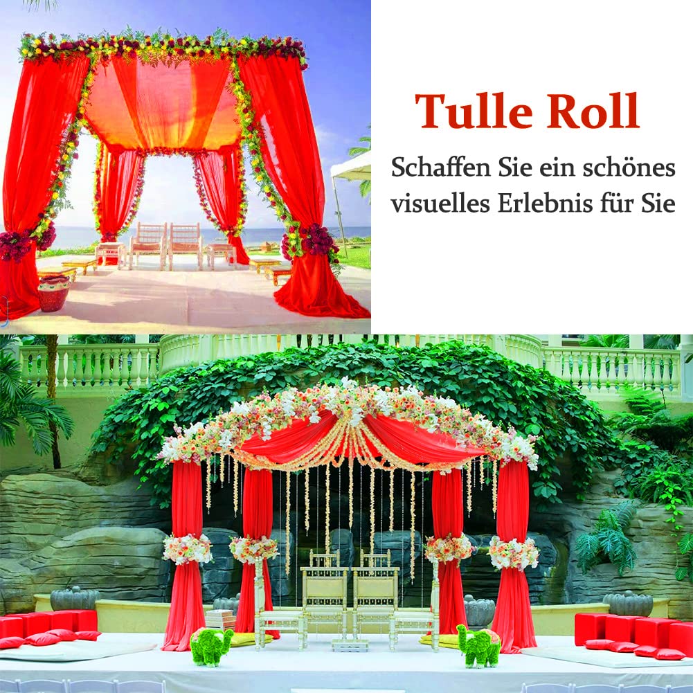 FARYODI Tulestof rol 30cmx92,5M, tuleband voor bruiloftsdecoratie, tule