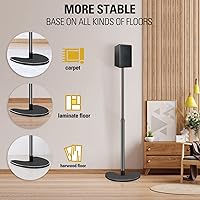 Vista 3 de Mounting Dream Par de soportes para altavoces, máximo 39 pulgadas de altura ajustable, base resistente, capacidad de 11 libras cada uno, juego de 2