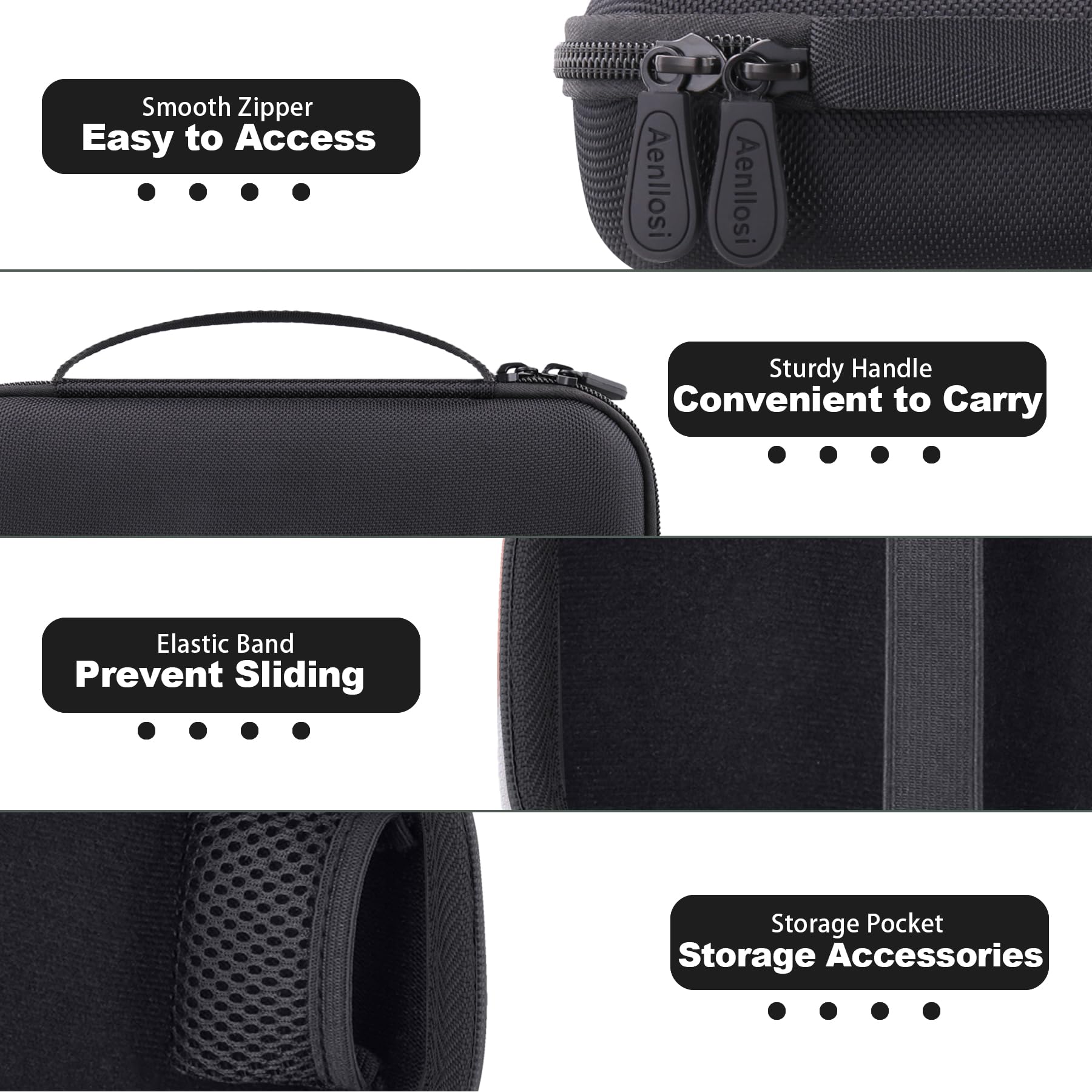 Aenllosi per Bose SoundLink Flex Altoparlante Bluetooth Portatile 2ª Generazione Custodia Rigida Protettiva da Viaggio, Solo Custodia, Nero