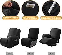 Vista 3 de Genina Funda reclinable elástica para sofá reclinable, funda de sofá para sofá reclinable, protector de muebles de jacquard grueso, lavable