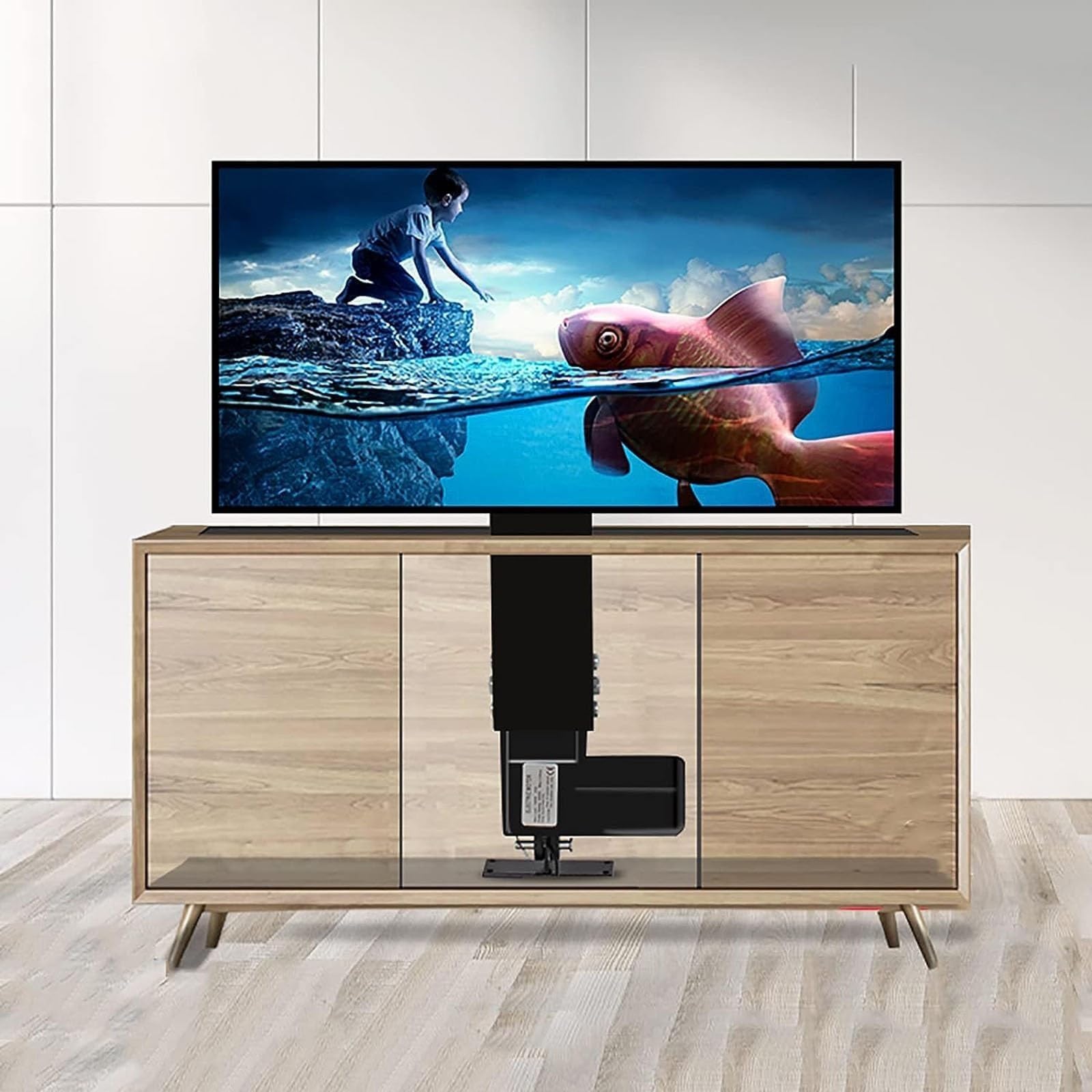 Motorized TV Stand, Telescopic Electric Lift TV Stand with Auto Lifting,Electric TV Stand with Adjustable Height, for 14 to 32 Inch TV Screens, Lifting Height: 800 to 1300 Mm