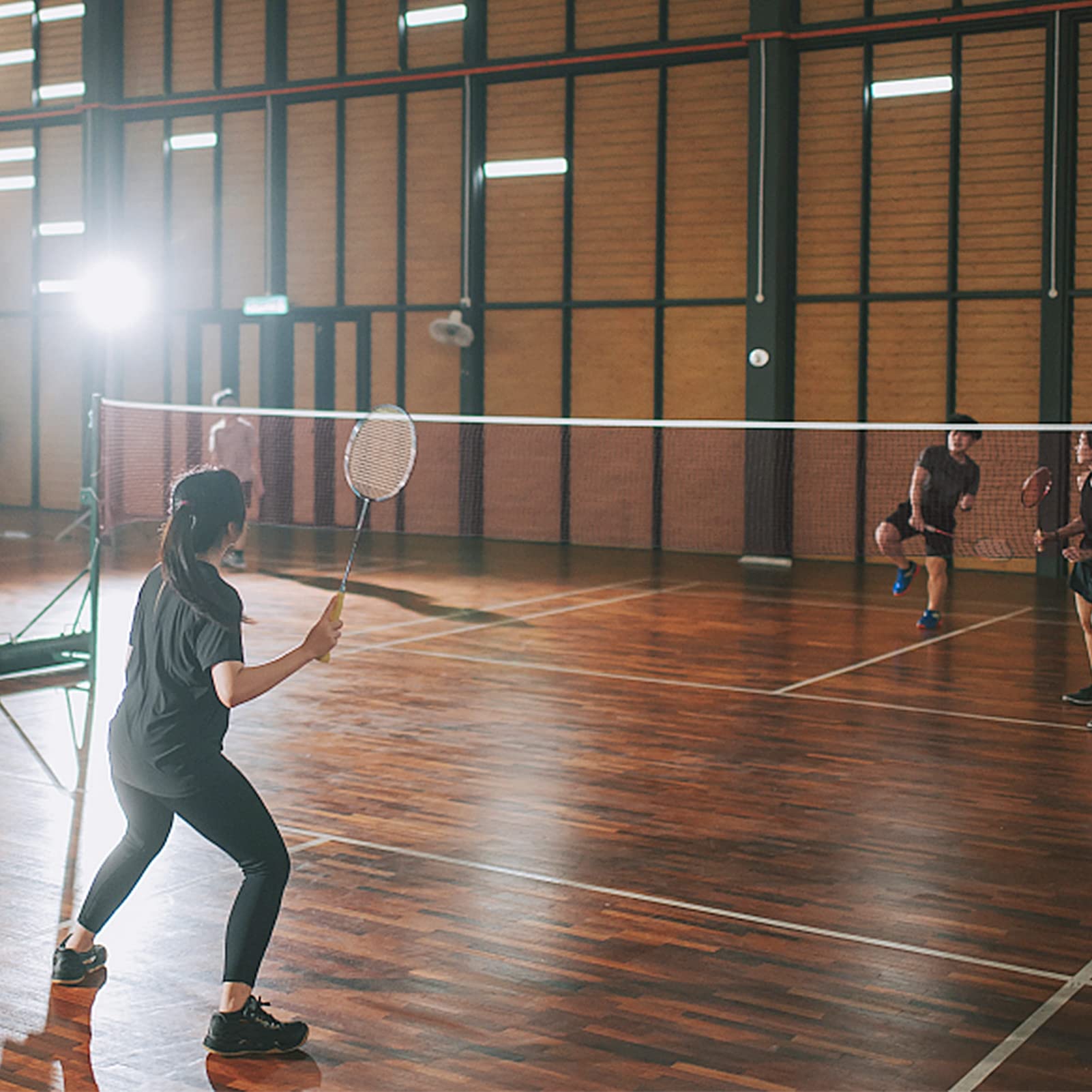 Ejoyous Rete da Badminton e Pallavolo Pieghevole Portatile, per Beach Volley da Giardino, Piscina, Interni ed Esterni