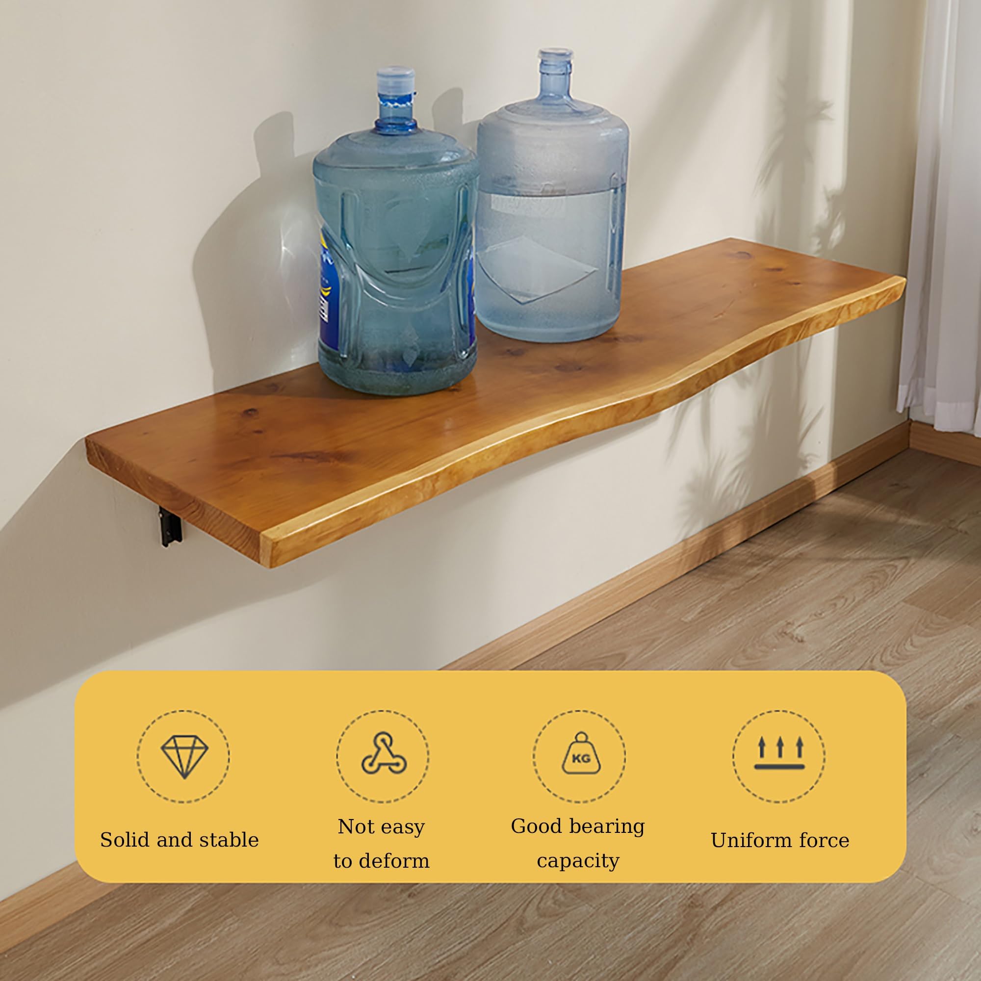 Scrivania pieghevole da parete in legno massello, per cucina e sala da pranzo, con banco da lavoro pieghevole per garage, scrivania per computer (100 x 45 x 3 cm)