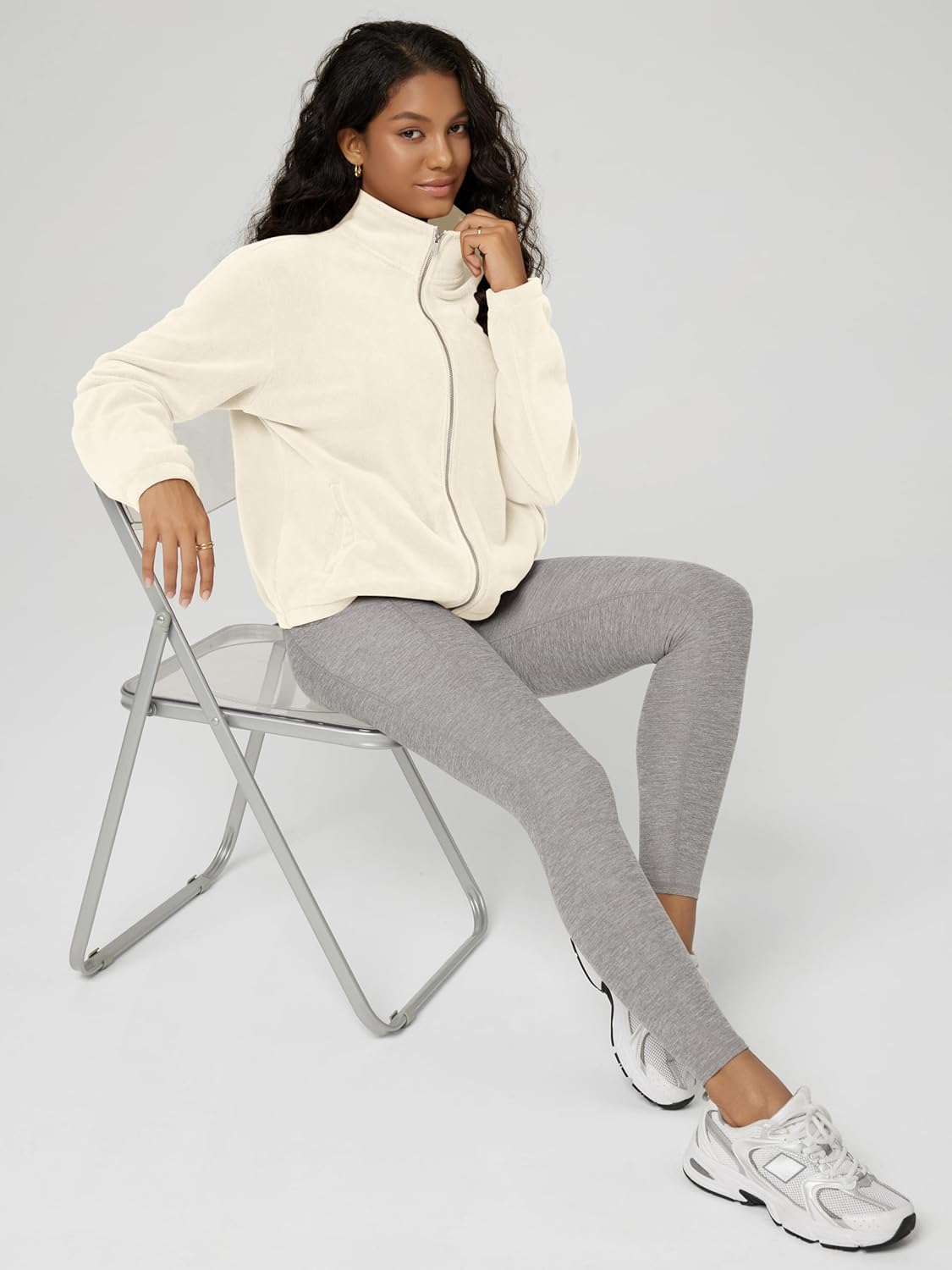 ODODOS Women's Polar Fleece Full-Zip Jacket – Soft Warm Winter Essential Long Sleeve Outerwear with Pockets - Image 2