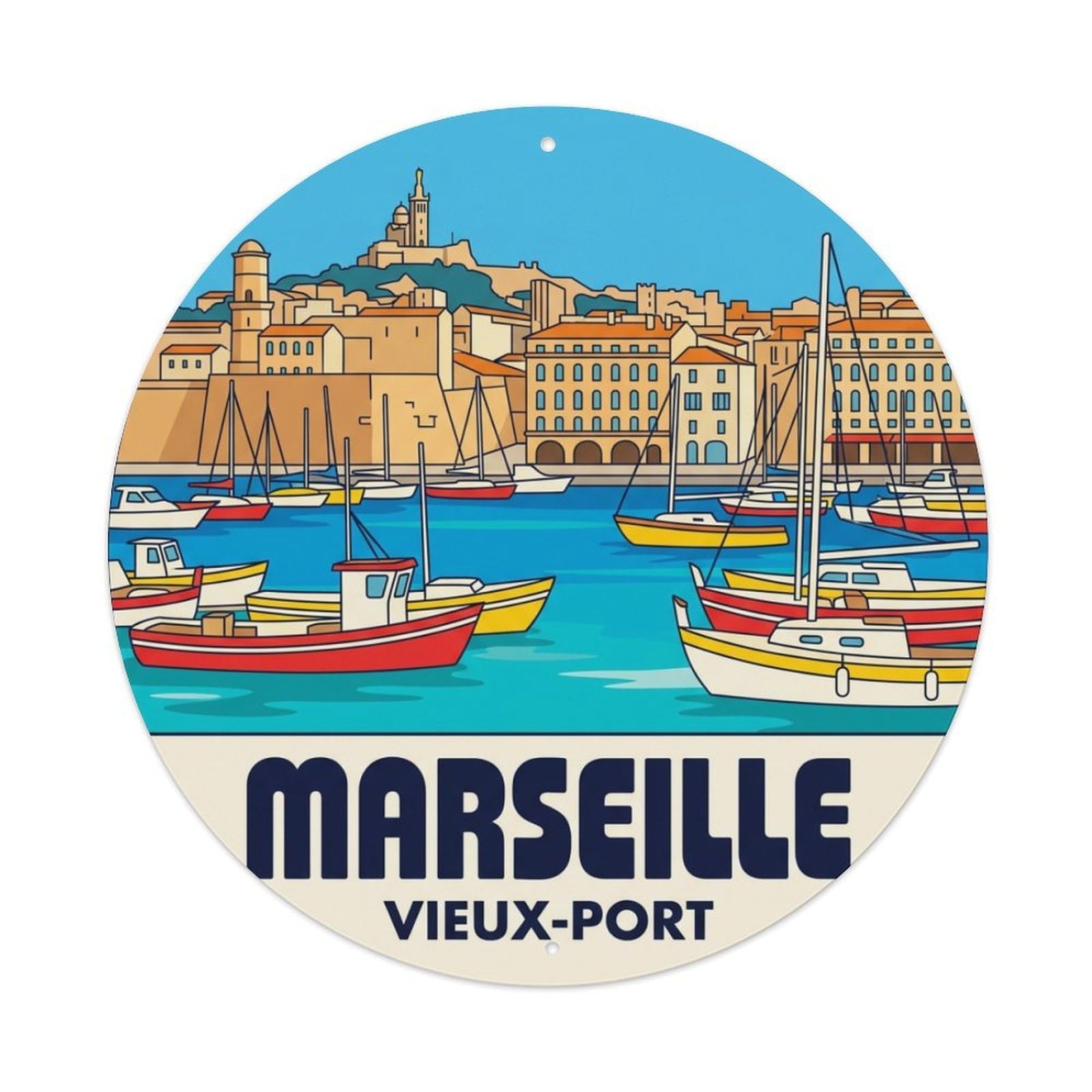 Metal Tin Sign France Retro Travel Marseille
