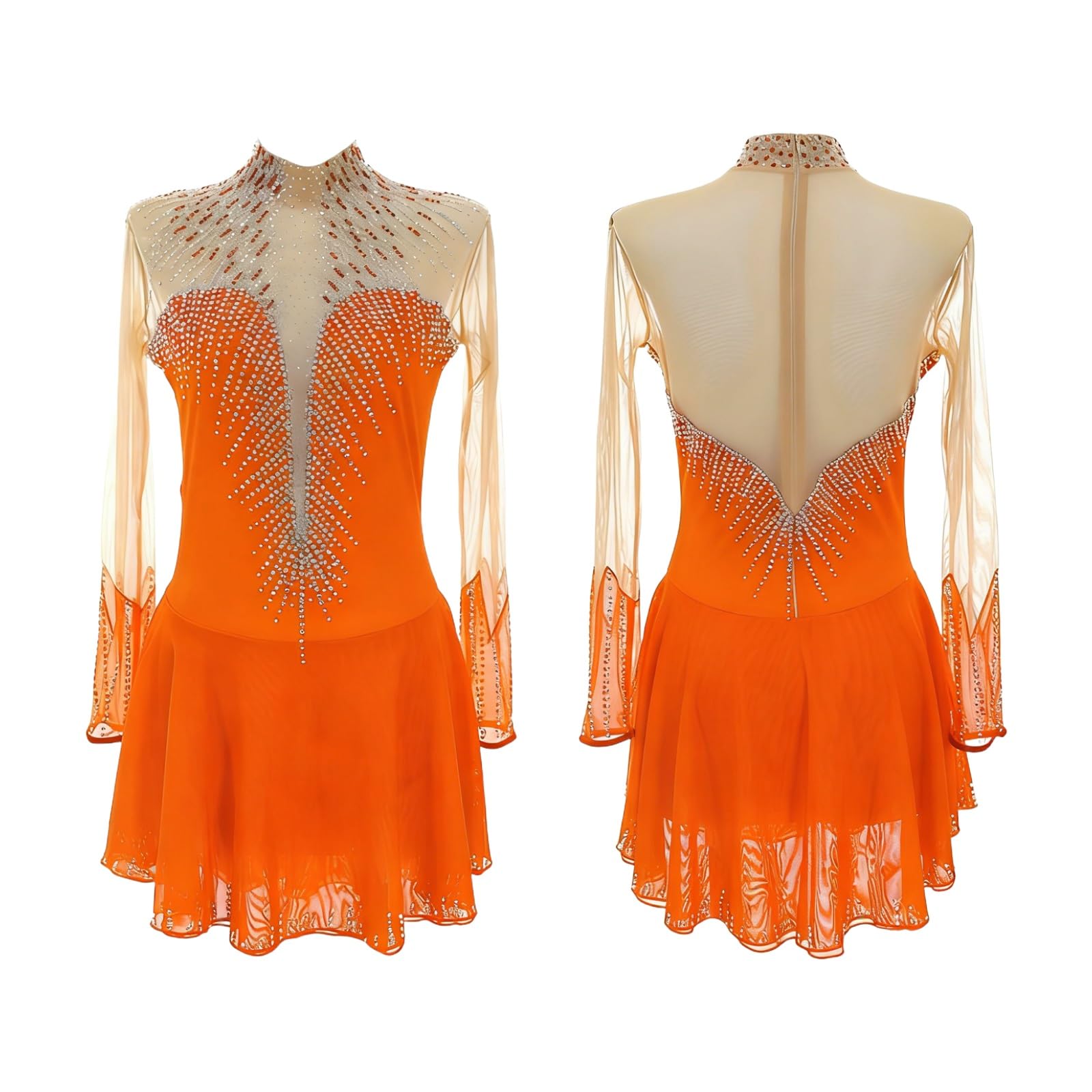 Abito Da Pattinaggio Sul Ghiaccio A Maniche Lunghe Costumi Da Competizione Di Danza Personalizzabili For Ragazze Uniformi Twirling Traspiranti