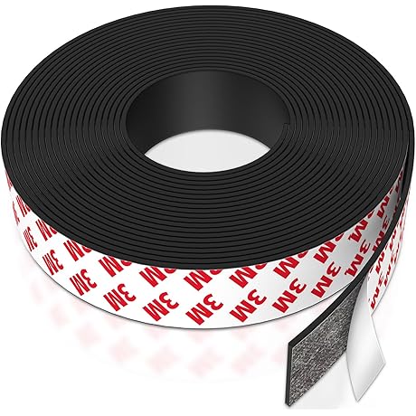 Premium 1" Wide x 15 ft Magnetic Tape Roll Adhesive Backing for Crafts & Organization