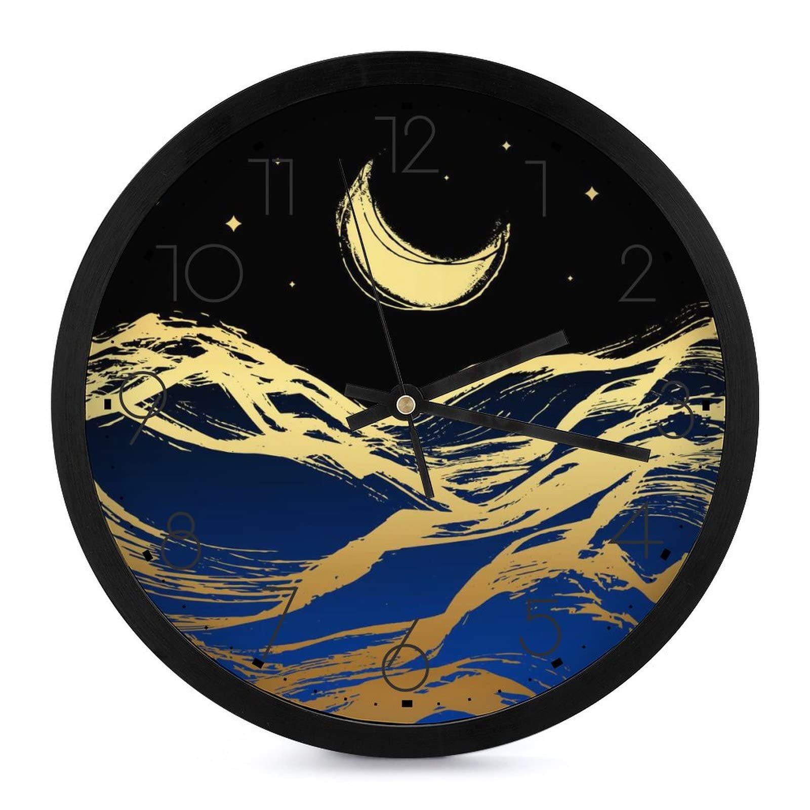 Horloge murale lune décorative pour lire l'heure facilement grâce aux grands chiffres