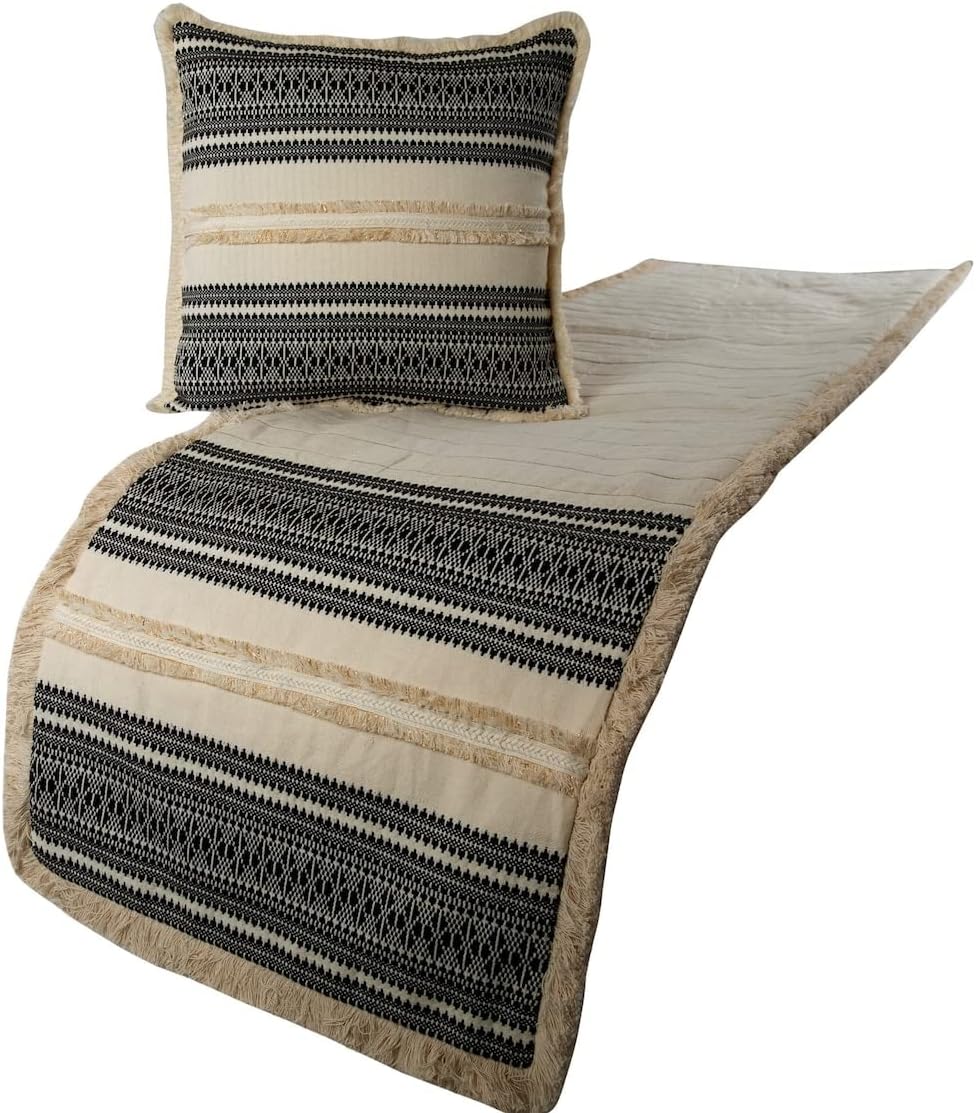 The HomeCentric Beige Bed Runner, King Size 90"x18" Decorative Bed Runner with