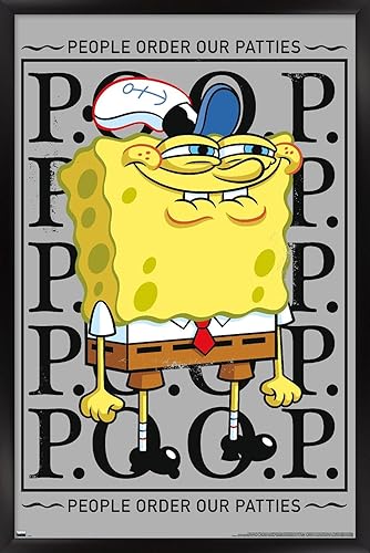 Vista 8 de Trends International Nickelodeon Spongebob - Póster de pared P.O.O.P. de 22.37 x 34.00 pulgadas, versión enmarcada plateada Versión con marco