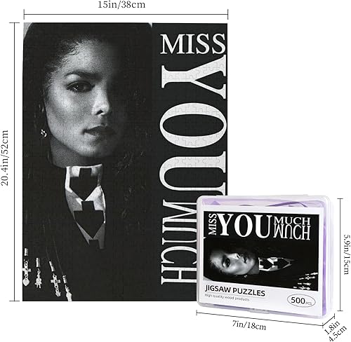 Miniatura 3 de Janet Style Singer Jackson - Rompecabezas de 500 piezas para adultos, rompecabezas de madera de 500 piezas con caja