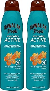 Hawaiian Tropic Everyday Active Sunscreen Spray, SPF 30, 6oz - Twin Pack