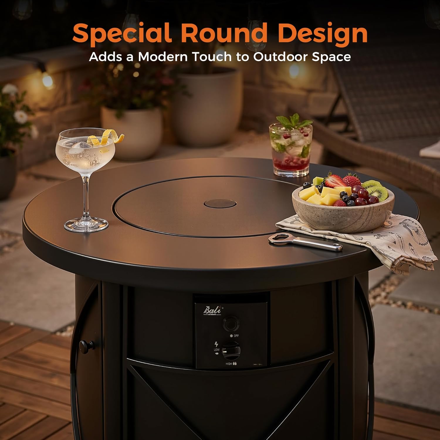 BALI OUTDOORS 50000 BTU Propane Fire Pit for Outdoor, 30 in Fire Pit Table Outdoor, Round Firepits for Outside Backyard, Patio