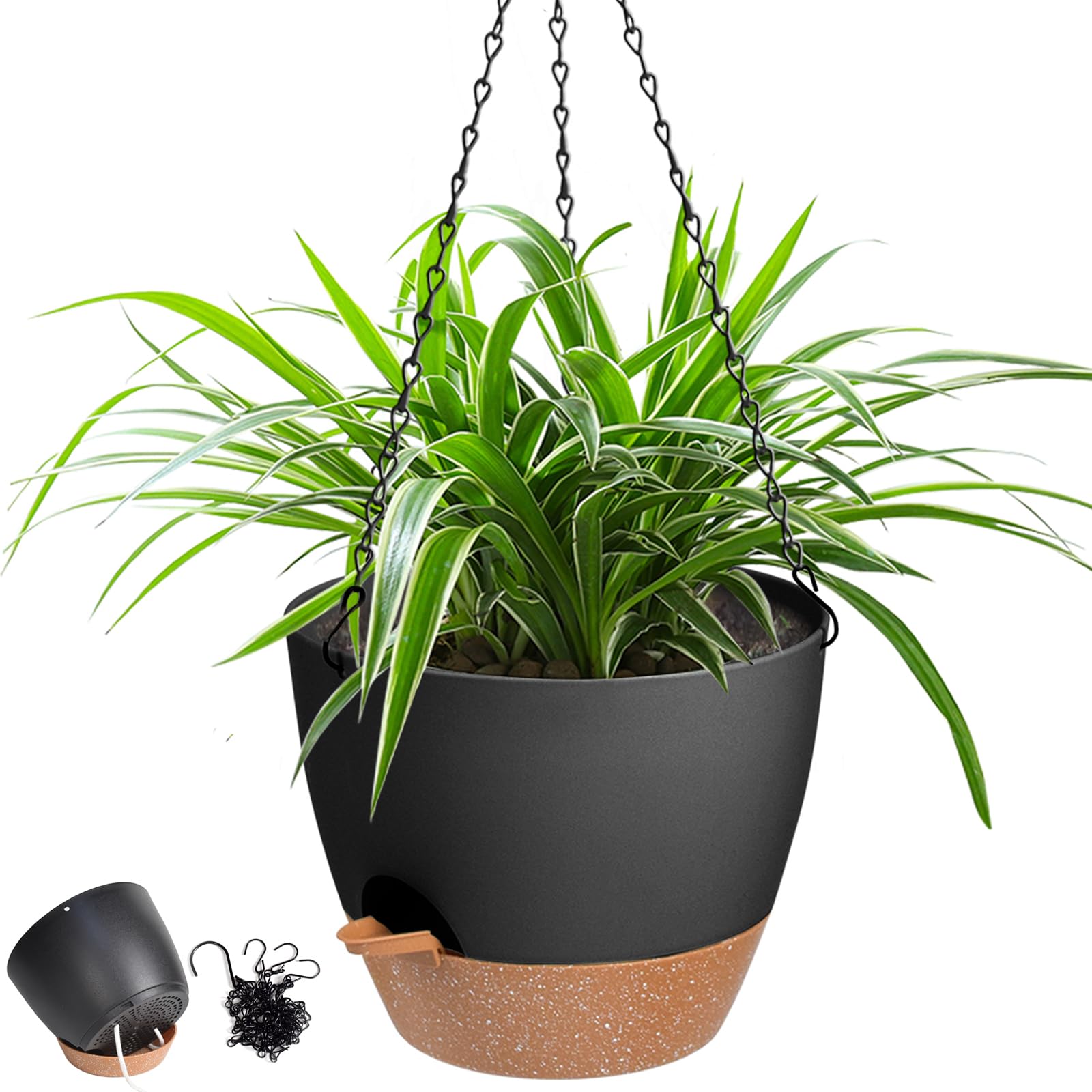 Lot De 2 Pots De 25 Cm Pour Plantes D'intérieur Avec Trous De Drainage Et Plateau Vert 98564333