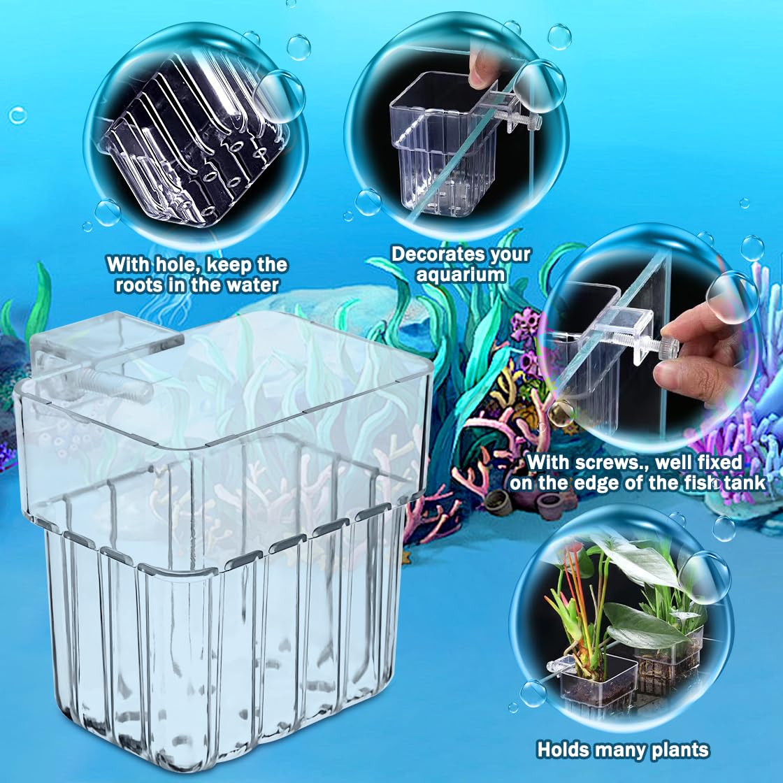 HyzaPhix 2pcs Aquarium Plant Holder Aquatic Cups Fish Tank Holder for Fish Tank Aquarium Aquascape - Image 2
