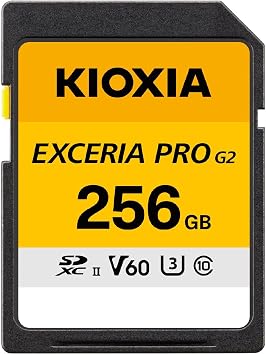 KIOXIA KLNHUB256G EXCERIA PRO G2 256GB SDXC UHS-II U3 V60 Class 10 Read Speed 300 MB/s