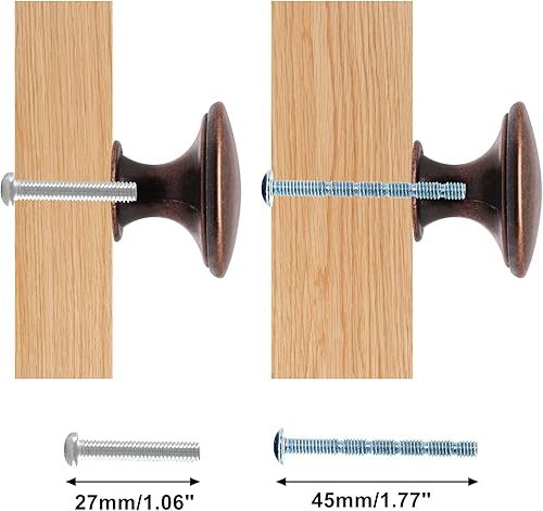 Miniatura 3 de SWZHAI 8 piezas de pomos de gabinete de bronce frotado con aceite, pomos redondos para cómoda y cajones de cocina, perillas de puerta de armario con