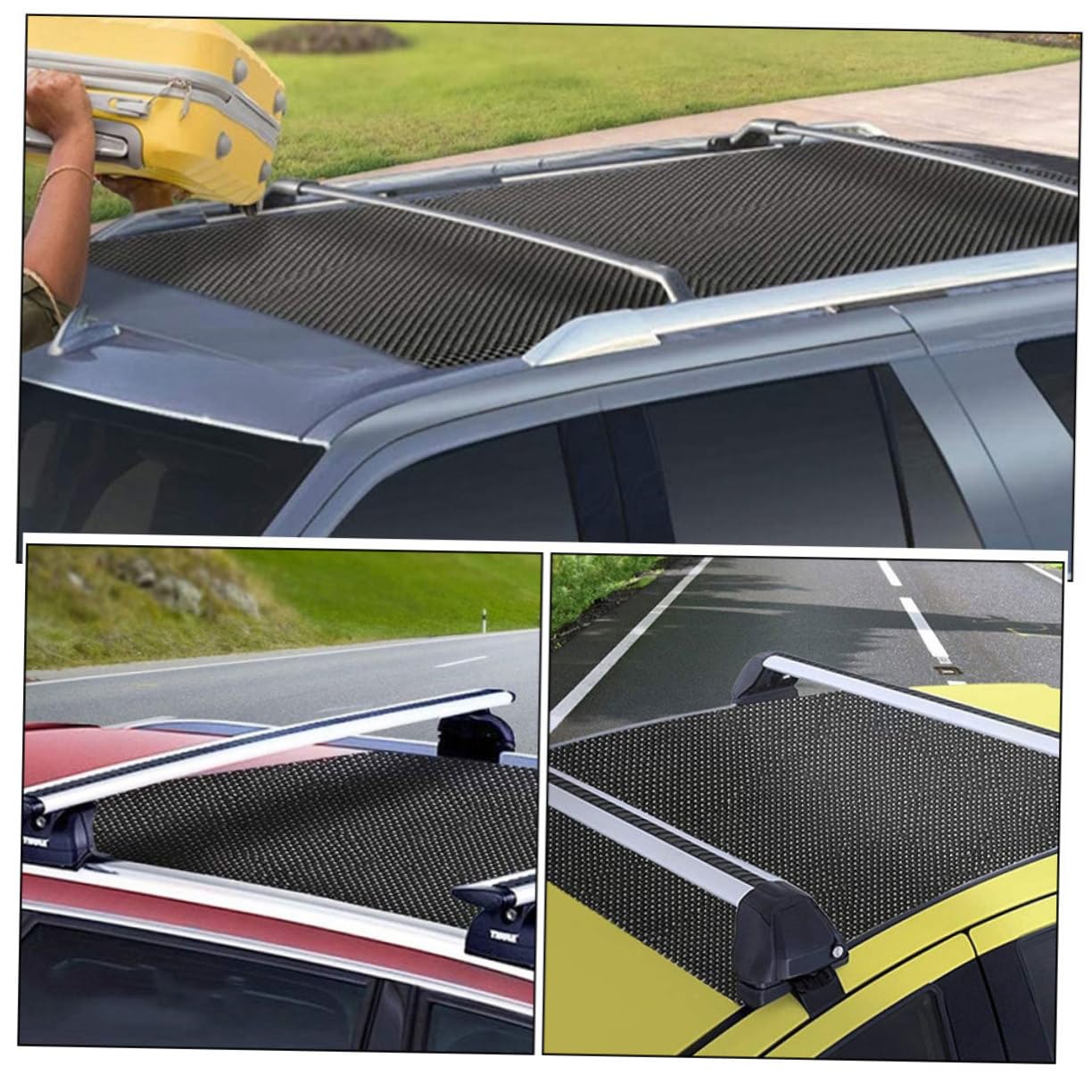 Tapis Antidérapant Voiture PVC Noir 2 Pièces, Coupe Facile