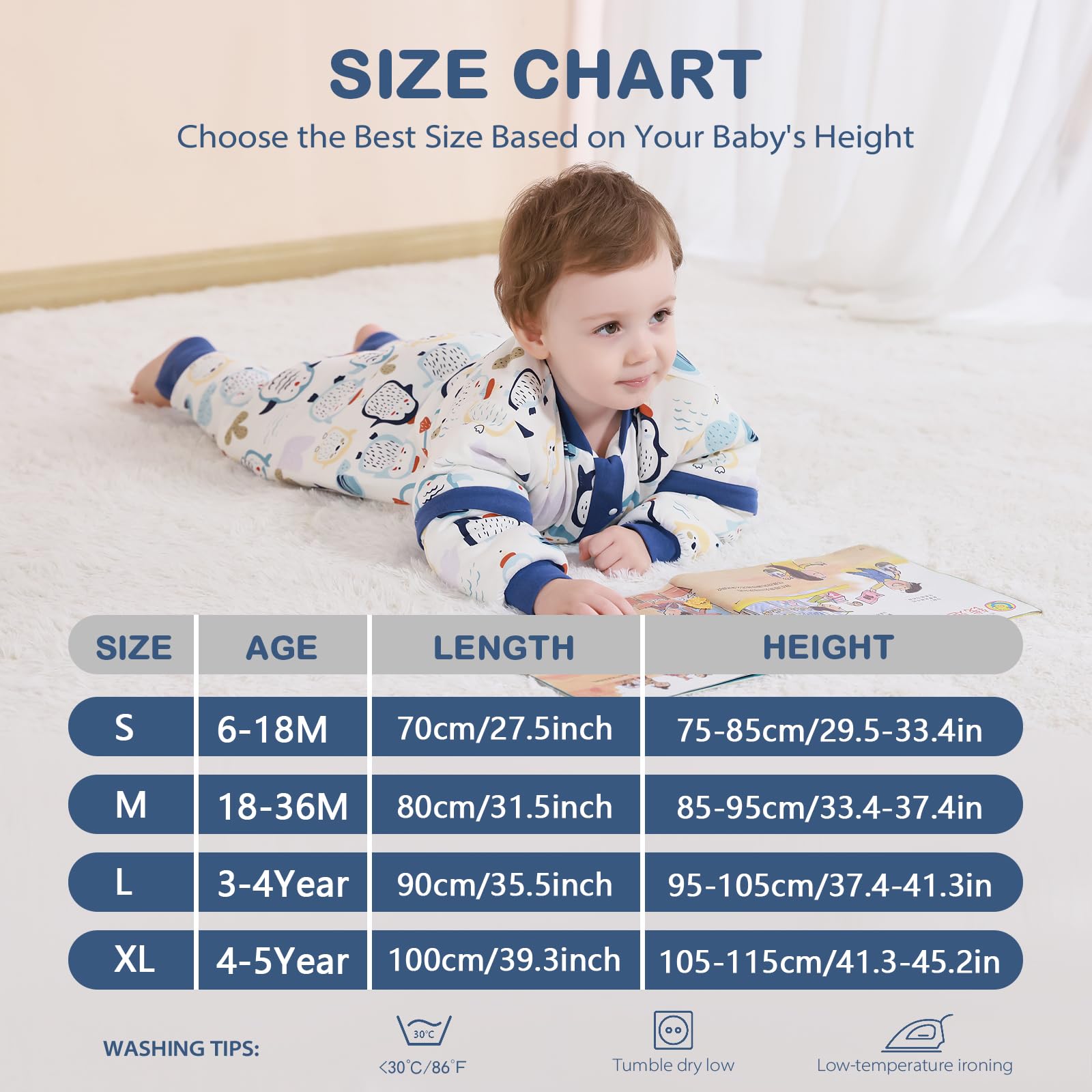 schlafsack winter tog 3 5 MlKAFEN Baby Langarm mit fuBen 3,5 tog, babyhöhe 75-85cm Größe:24