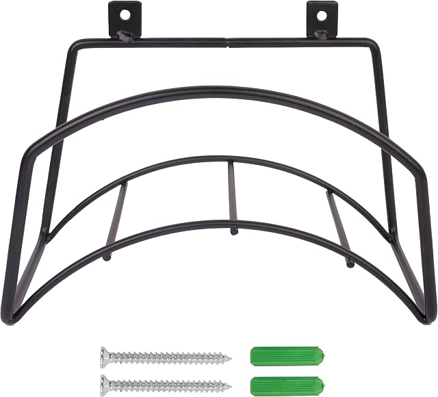 BLOSTM Wall Mounted Garden Hose Hanger - Solid Steel Hosepipe Holder for Wall Storage with All Fittings Included in This Sturdy Garden Hose Holder Kit with a Neat Elegant Design