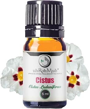 uhRohMuh Organic Cistus Ladaniferus Essential Oil - 5ml, USDA Certified, 100% Pure and Vegan, Perfect for Aromatherapy and Skin Care