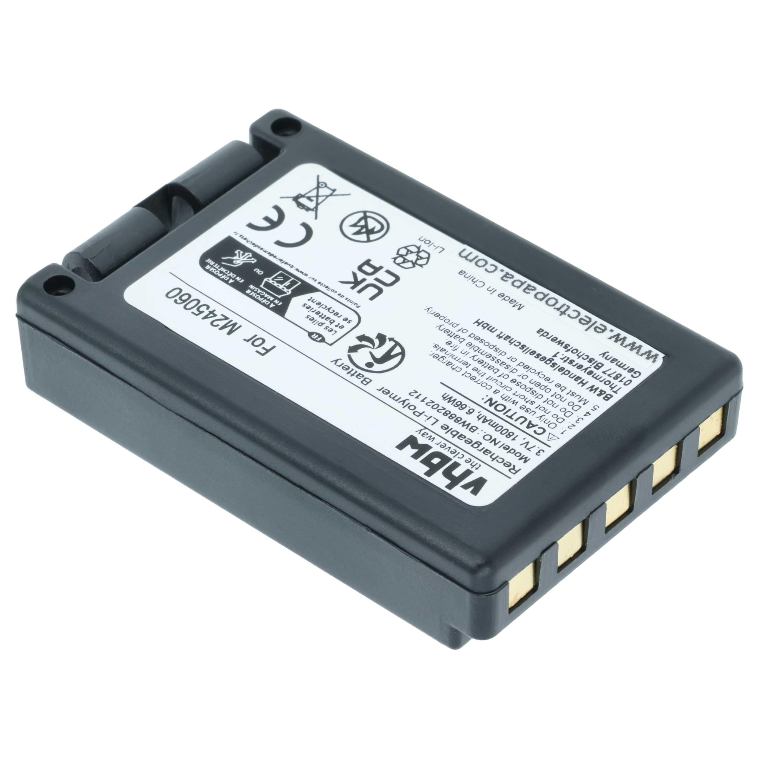 vhbw 2x batteria sostituisce Teleradio M245060, 22.381.2, D00004-02 per Radiocomando Industriale, Telecomando (1800mAh, 3,7V, Li-Poly) - Nero