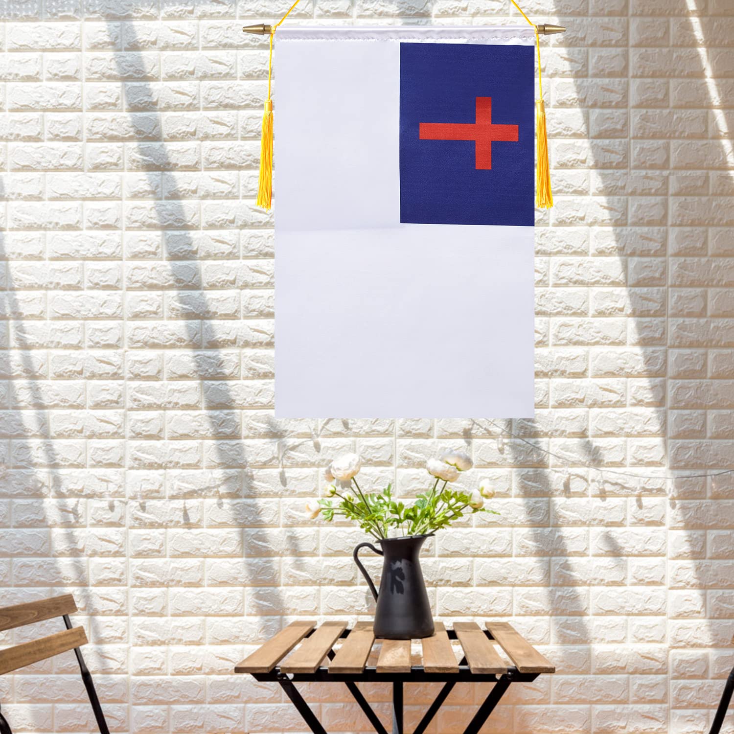 Amazon.co.jp: HSQCEZ キリスト教旗バナー 壁用 18x12インチ 壁に