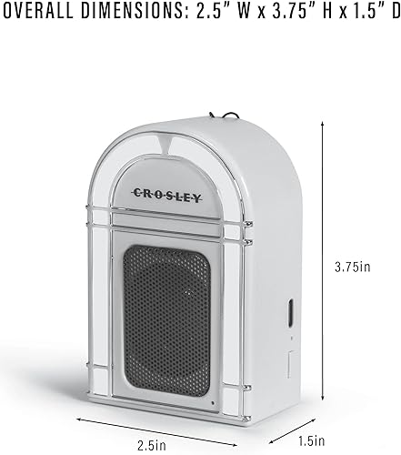 Miniatura 15 de Crosley CR3046A-AB Mini Jukebox Altavoz Bluetooth portátil con luces LED y micrófono, azul aguamarina