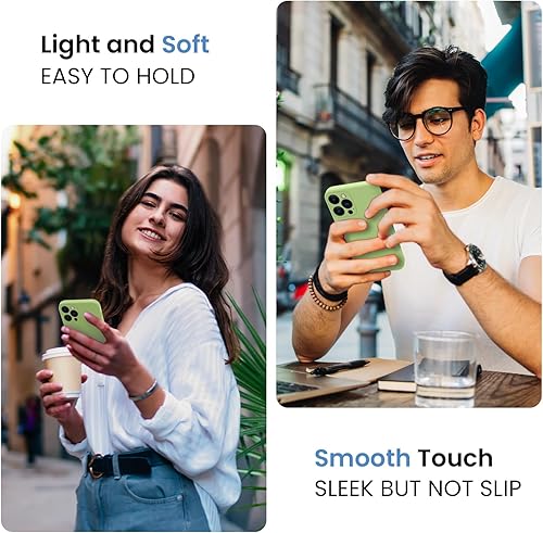 Miniatura 814 de FireNova Funda para iPhone 14 Pro, funda de silicona mejorada [protección de cámara] con [2 protectores de pantalla], forro interior de microfibra