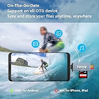 Vista 4 de Lector de tarjetas SD, Vanja USB C 3.0 a SD/Micro SD, adaptador de tarjeta SD a USB C, adaptador de lector de tarjetas de memoria USB C de aluminio