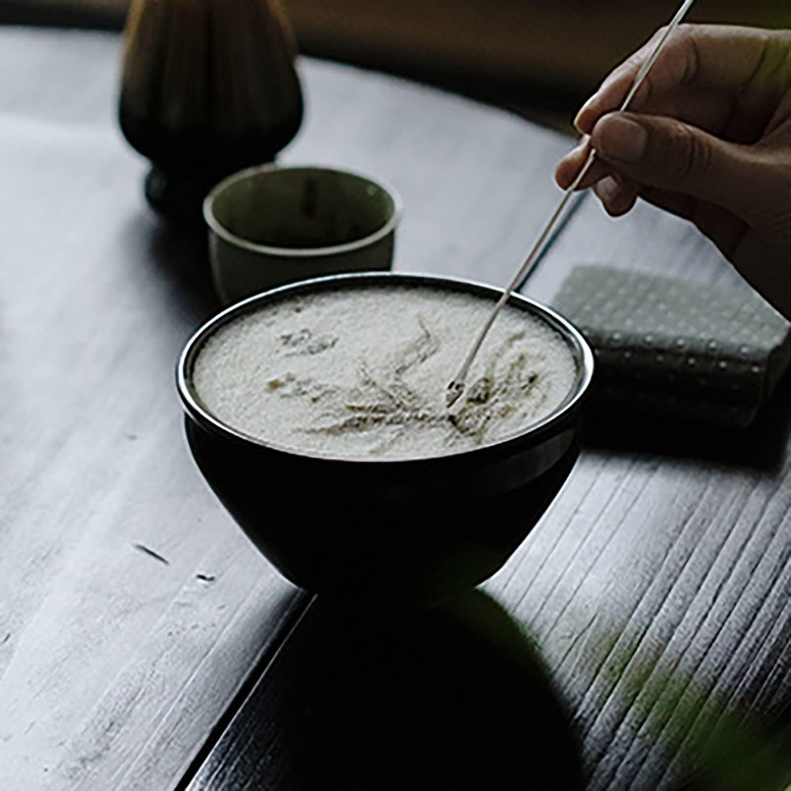 Tea Bowl, Matcha-Tee-Set,Dynastie Matcha Set Fait à la Main en céramique de Bambou, Japonais Traditionnel Matcha Balai Set pour Les débutants Amateurs de thé Matcha Set de balais