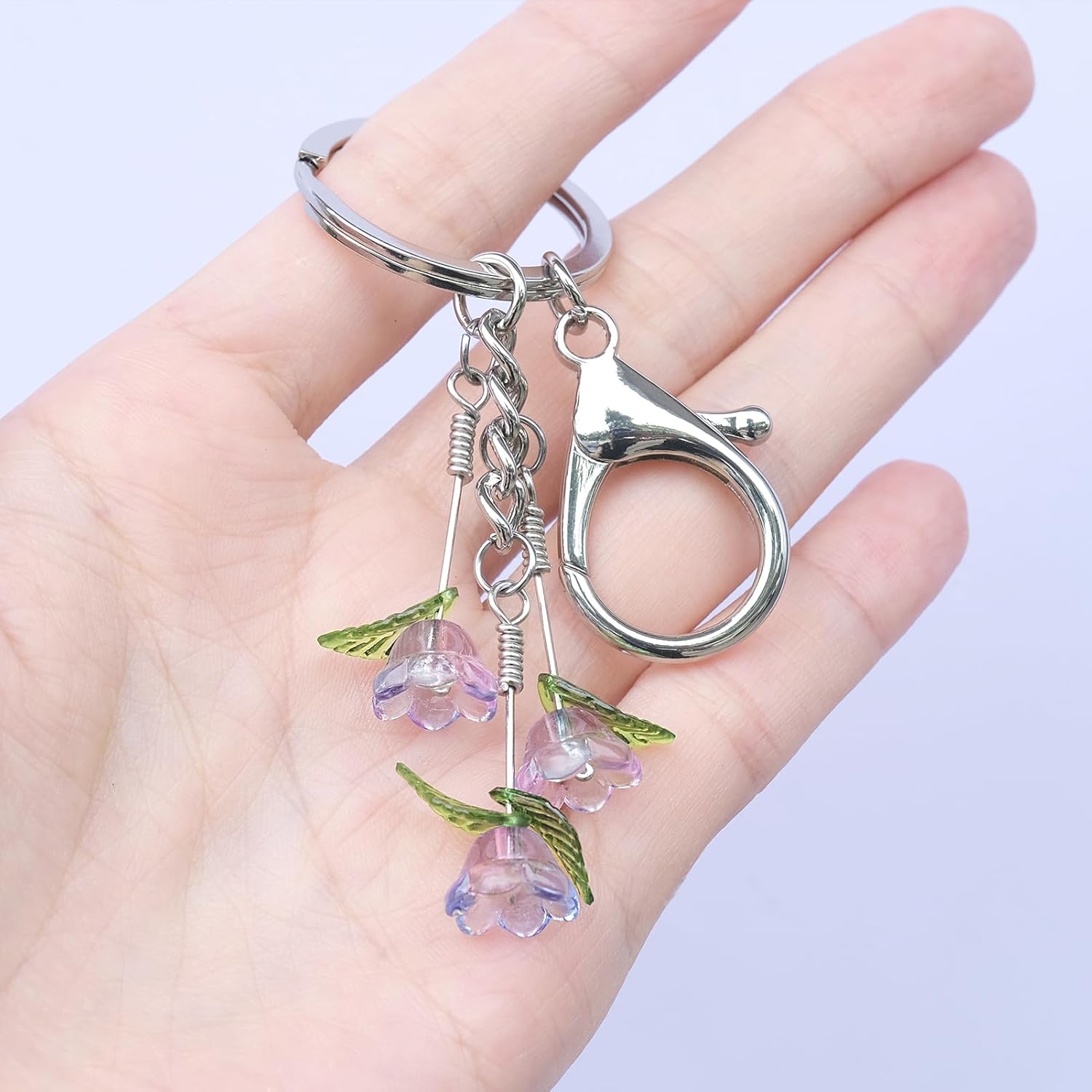 Trailing Tulip Flower Keychains for Women-Handmade,Bag Charms,Purse Charm,Mom Keychain Gifts for Mom Women Sister Her - Image 7