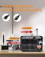 Vista 28 de LVYUAN Convertidor de transformador de voltaje Step Up/Down Convertir de 110-120 voltios a 220-240 voltios y de 220-240 voltios a 110-120 voltios