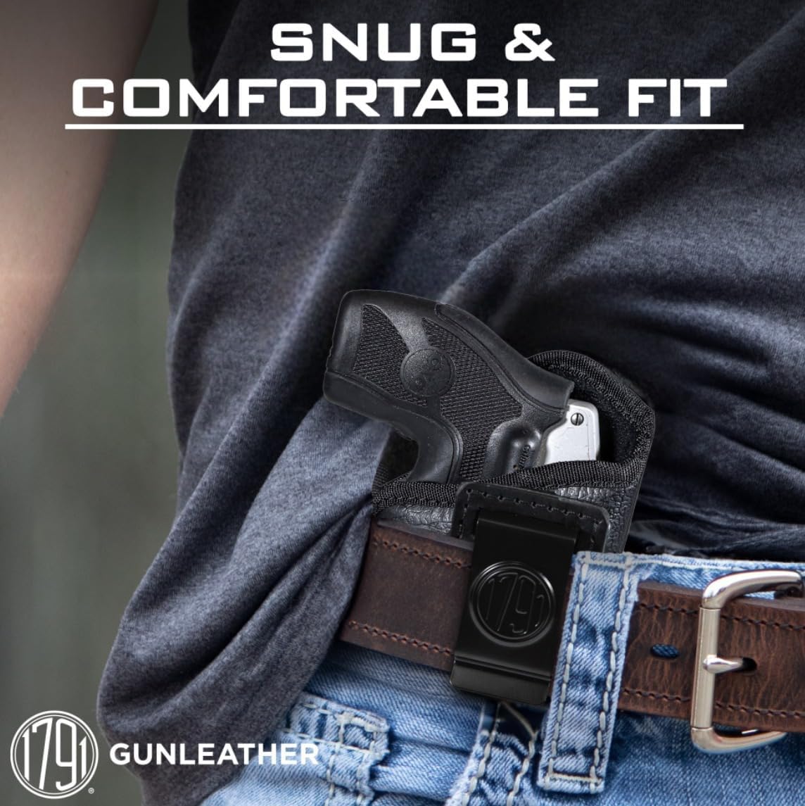 1791 EcoCarry Revlover Holster - IWB 38 Special Holster Fits Most Snub Nose Revolver Including S&W J Frame, Taurus 856, 605 2", Ruger LCR & Similar J Frame Revolvers (R1)