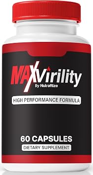 NutraRize MaxVirility Capsules, Official Max Virility for Men, Premium High Performance Formula for Overall Health, All-Natural Ingredients for Male Performance, MaxVirility Review 60 Capsules
